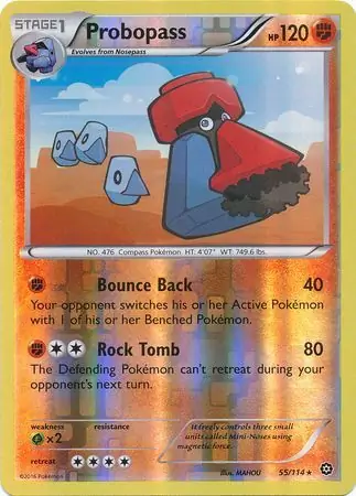Probopass Reverse Holo Pokemon card from Steam Siege