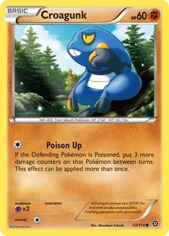 Croagunk Pokemon card from Steam Siege