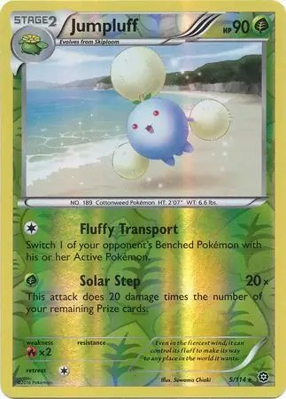 Jumpluff Reverse Holo Pokemon card from Steam Siege