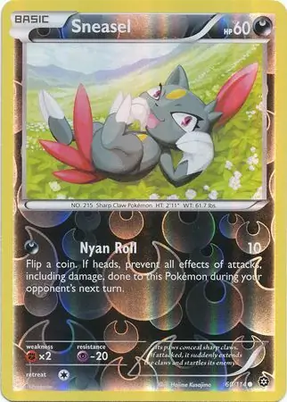 Sneasel Reverse Holo Pokemon card from Steam Siege