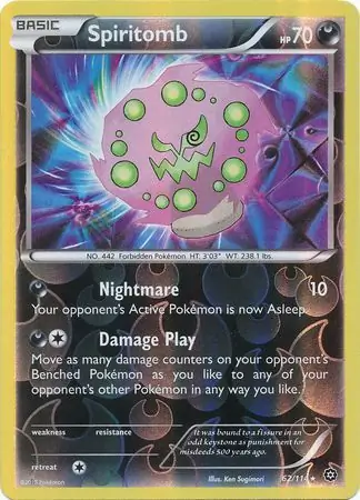 Spiritomb Reverse Holo Pokemon card from Steam Siege