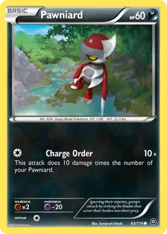Pawniard Pokemon card from Steam Siege