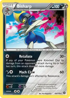 Bisharp Pokemon card from Steam Siege