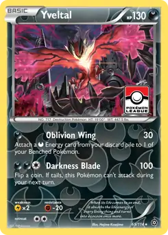 Yveltal Pokemon card from Steam Siege