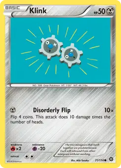 Klink Pokemon card from Steam Siege
