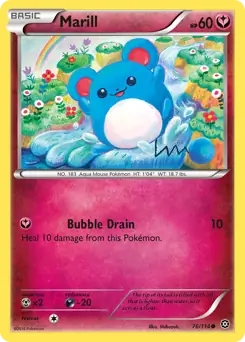Marill Pokemon card from Steam Siege