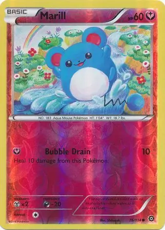 Marill Reverse Holo Pokemon card from Steam Siege