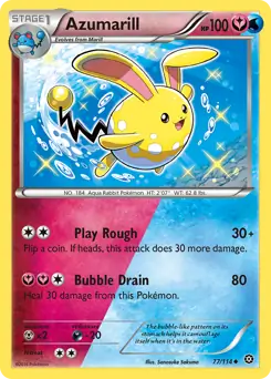 Azumarill Pokemon card from Steam Siege