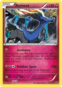 Xerneas Pokemon card from Steam Siege