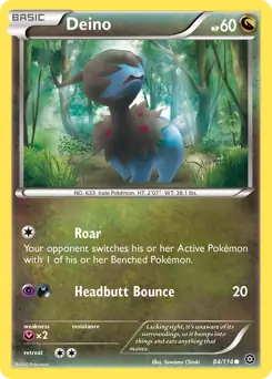 Deino Pokemon card from Steam Siege