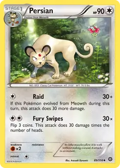 Persian Pokemon card from Steam Siege