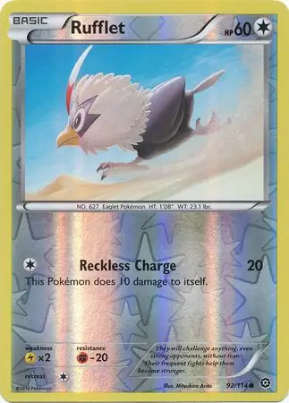 Rufflet Reverse Holo Pokemon card from Steam Siege