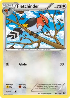Fletchinder Pokemon card from Steam Siege