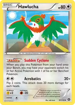 Hawlucha Pokemon card from Steam Siege