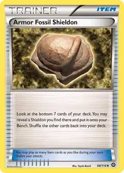 Armor Fossil Shieldon Pokemon card from Steam Siege