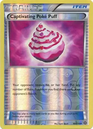 Captivating Poke Puff Reverse Holo Pokemon card from Steam Siege