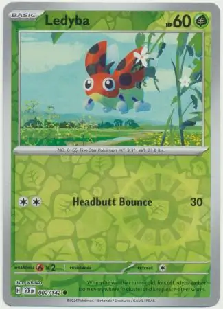 Ledyba Reverse Holo Pokemon card from Stellar Crown