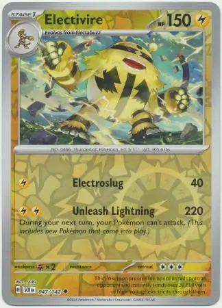 Electivire Reverse Holo Pokemon card from Stellar Crown
