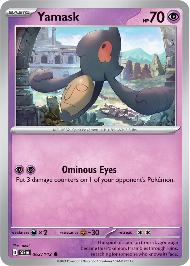 Yamask Pokemon card from Stellar Crown