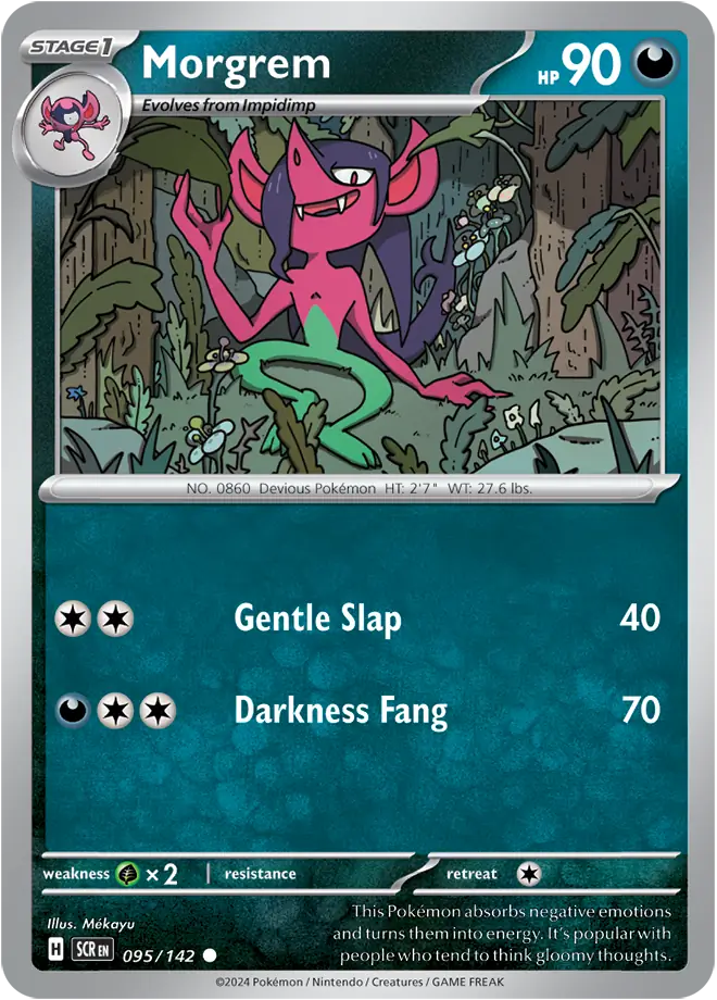 Morgrem Pokemon card from Stellar Crown