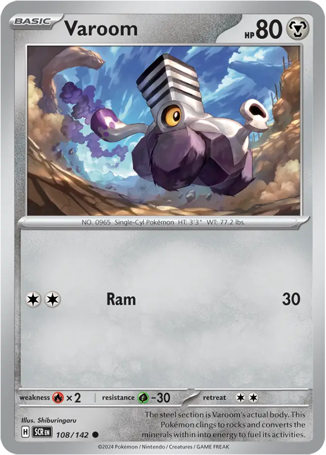 Varoom Pokemon card from Stellar Crown