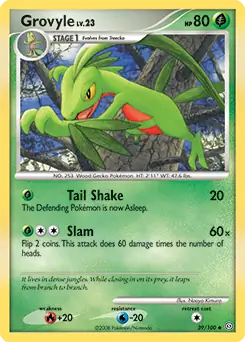 Grovyle Pokemon card from Stormfront