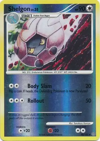 Shelgon Reverse Holo Pokemon card from Stormfront