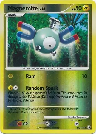 Magnemite Reverse Holo Pokemon card from Stormfront
