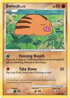 Swinub Pokemon card from Stormfront