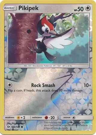 Pikipek Reverse Holo Pokemon card from Sun & Moon