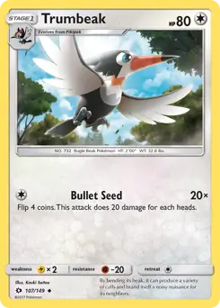 Trumbeak Pokemon card from Sun & Moon