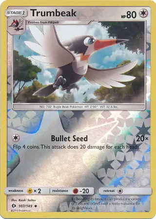 Trumbeak Reverse Holo Pokemon card from Sun & Moon