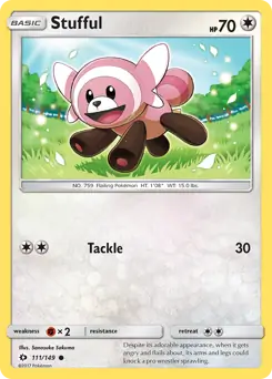 Stufful Pokemon card from Sun & Moon