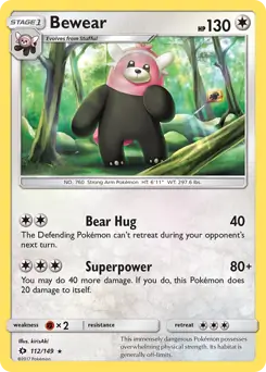 Bewear Pokemon card from Sun & Moon