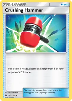 Crushing Hammer Pokemon card from Sun & Moon