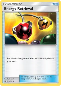 Energy Retrieval Pokemon card from Sun & Moon