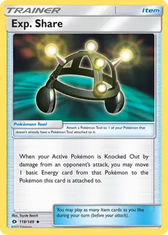 Exp. Share Pokemon card from Sun & Moon