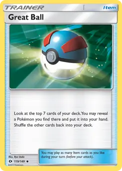 Great Ball Pokemon card from Sun & Moon