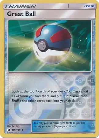 Great Ball Reverse Holo Pokemon card from Sun & Moon
