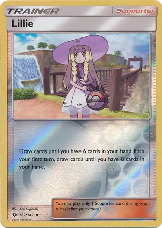 Lillie Reverse Holo Pokemon card from Sun & Moon