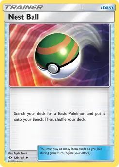Nest Ball Pokemon card from Sun & Moon