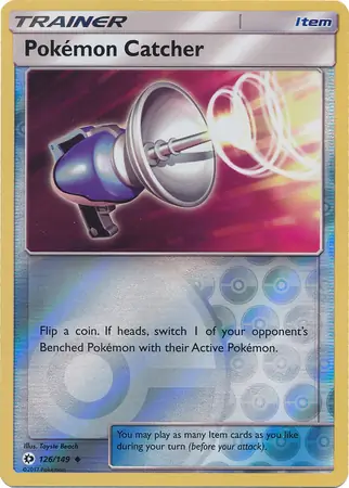 Pokemon Catcher Reverse Holo Pokemon card from Sun & Moon