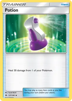 Potion Pokemon card from Sun & Moon