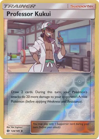 Professor Kukui Reverse Holo Pokemon card from Sun & Moon