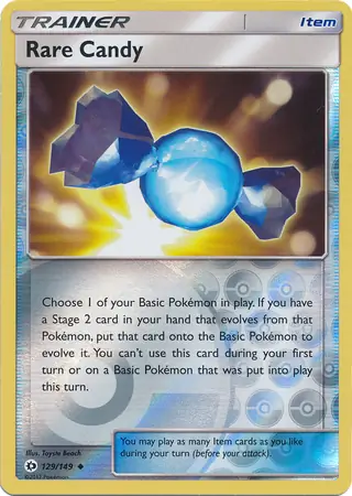 Rare Candy Reverse Holo Pokemon card from Sun & Moon