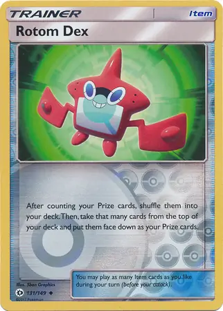 Rotom Dex Reverse Holo Pokemon card from Sun & Moon