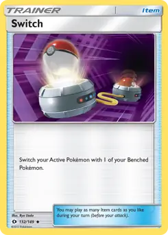 Switch Pokemon card from Sun & Moon
