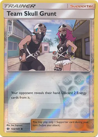 Team Skull Grunt Reverse Holo Pokemon card from Sun & Moon