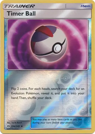 Timer Ball Reverse Holo Pokemon card from Sun & Moon
