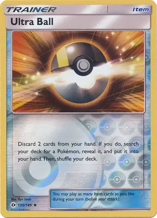 Ultra Ball Reverse Holo Pokemon card from Sun & Moon